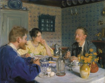 Un almuerzo El artista, su esposa y el escritor Otto Benzon Peder Severin Kroyer Pinturas al óleo